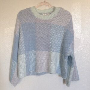 Jessica Simpson cozy knit sweater blue purple size large